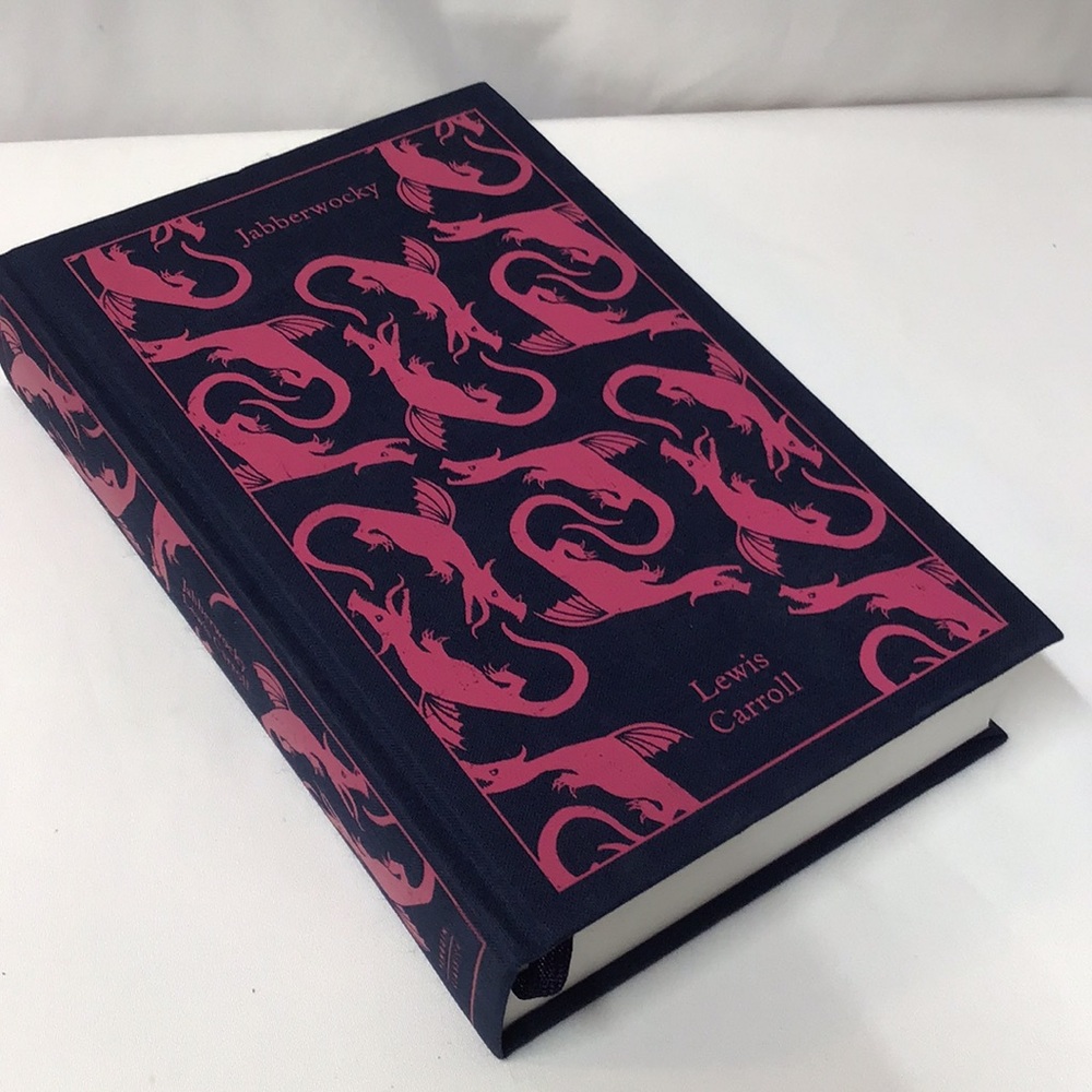 Jabberwocky by Lewis Carroll Navy clothbound w Pink Dragons Hardcover Classic